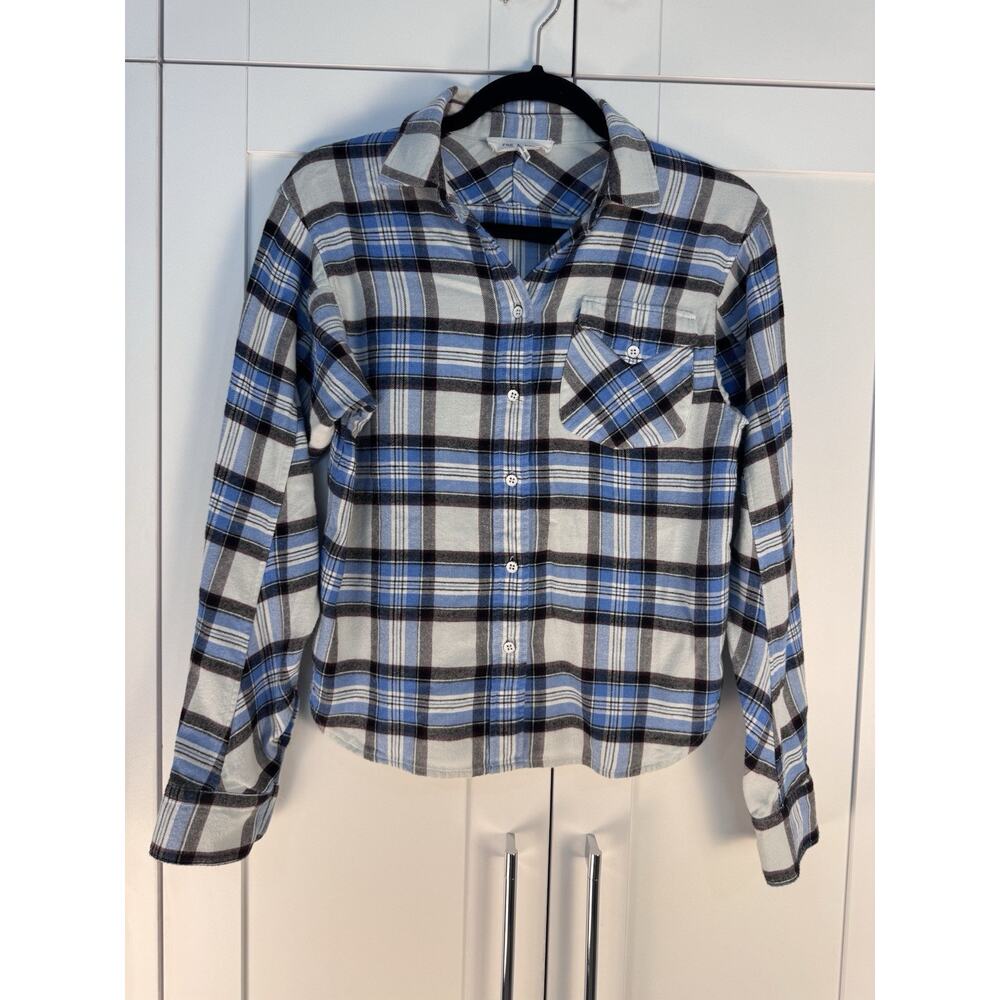 Rag & Bone Plaid Flannel Blue Long Sleeve Sz S Button-Up Shirt Women’s Casual